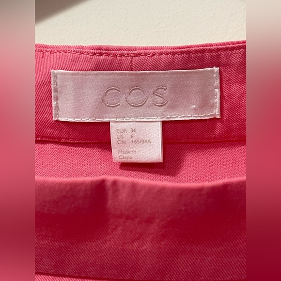 COS Coral Pink Mock Neck Casual Shift Dress Size 6 - Picture 7 of 8